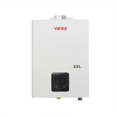 इनडोर कम दबाव स्नान गैस वॉटर हीटर 120V थर्मोस्टैटिक तत्काल गर्म पानी प्रणाली