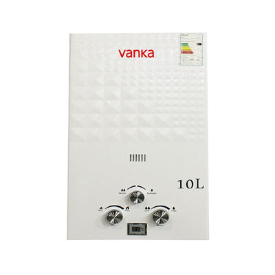 नहाने के लिए स्वचालित विद्युत पल्स इग्निशन के साथ 20KW 10L LPG टैंक रहित वॉटर हीटर