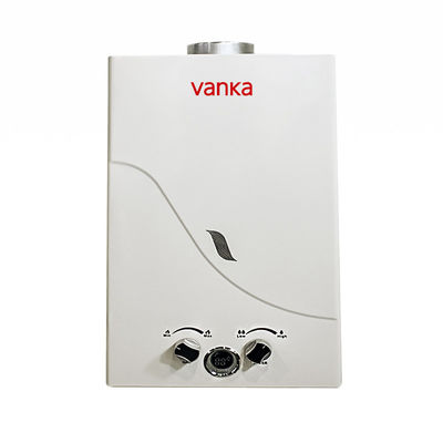 तत्काल गर्म पानी के लिए स्वचालित विद्युत धक्का प्रज्वलन के साथ 6L दीवार घुड़सवार फ्ल्यू गैस वॉटर हीटर