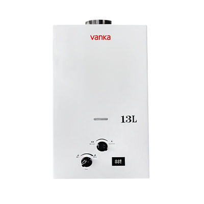 13L फ्लू गैस वॉटर हीटर, आधुनिक घरों के लिए एलिगेंट ब्लैक डिस्प्ले और नॉब के साथ