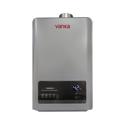 12L टैंकलेस थर्मोस्टैटिक वॉटर हीटर ग्रे डबल फ्लू पाइप