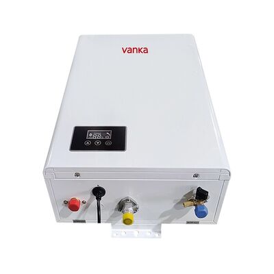 सफेद 16L डिजिटल थर्मोस्टैटिक गैस वॉटर हीटर एकल धुआं ऊर्जा की बचत शांत संचालन